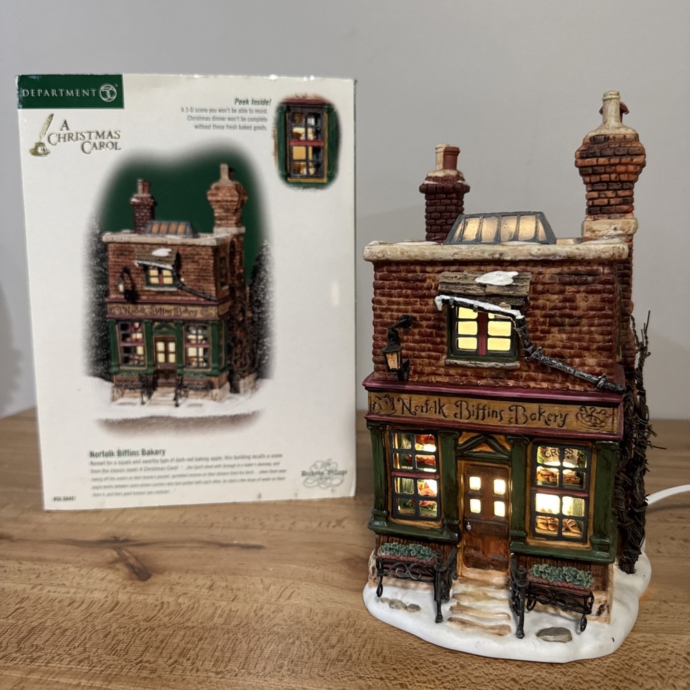 Dept 56 58491 Norfolk Biffins Bakery Pastry Shop Christmas Carol Dickens Village